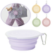 Портативная складная миска с крышкой Derby TPE Material Portable Collapsible Pet Bowl with Lid, Жёлтый, 350 мл