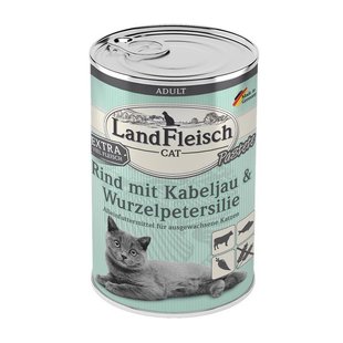 LandFleisch паштет для котов из говядины, трески и корневой петрушки LandFleisch