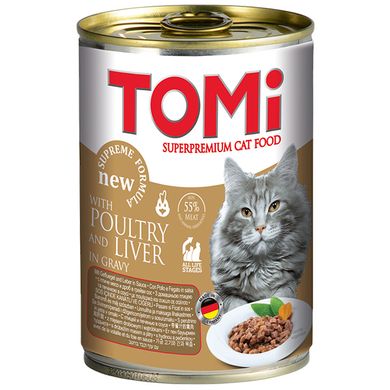 Суперпреміум корм для котів TOMi poultry liver - вологий корм з птицею та печінкою TOMi