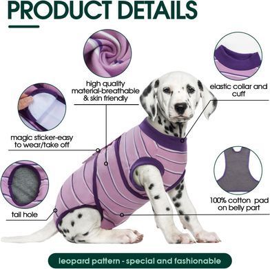 Восстановительная попона для собак Wan Talk Recovery Suit, Violet Stripe Wan talk