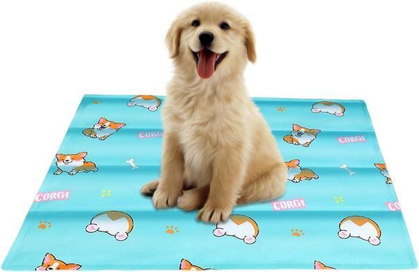 Охолоджуючий килимок для собак та кішок GEL Material Summer Pet Cooling Mat, Corgi Blue Derby