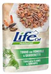 Влажный корм для котов LifeNatural Тунец с мидиями и креветками (tuna with clams and shrimps), 70 г LifeNatural