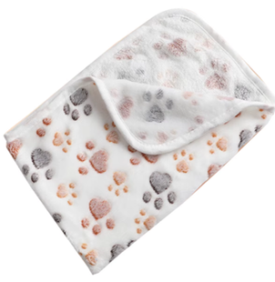 Плед для домашніх тварин Soft Flannel Fleece Dog Blanket Beige Paw Derby