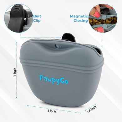 Силіконова сумка PAWPYGO для ласощів собак з магнітною застібкою і зажимом