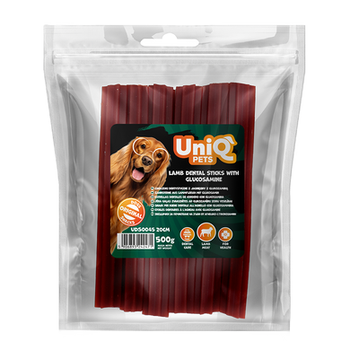 Лакомство для чистки зубов собак UniQ PETS DENTAL Зубные палочки с ягнятиной и глюкозамином 20 см UniQ PETS