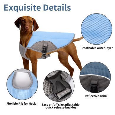 Летний охлаждающий жилет для собак крупных пород Derby Summer Dog Cooling Vest PA0116, Blue Derby