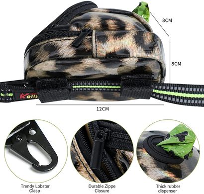 Міні-сумка для прогулянок і пакетів BRIVILAS Dog Poop Bag Holder Leopard