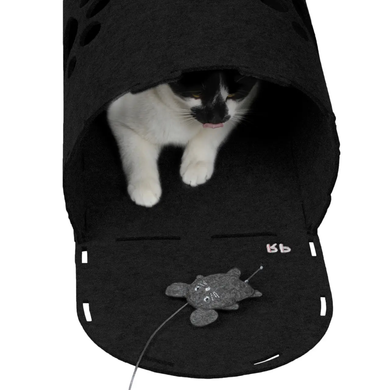 Будиночок-тунель для кішки Red Point "Kitty Tunnel" з мишкою чорний Red Point