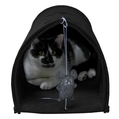 Домик-туннель для кошки Red Point "Kitty Tunnel" с мышкой черный Red Point