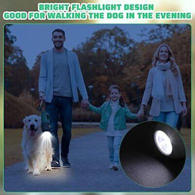 Диспенсер для пакетів з ліхтариком Dog Poop Bag Holder with Flash Light (1 рулон пакетів в комплекті) Derby