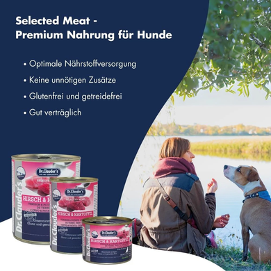 Консерва супер-преміум класу для собак Dr.Clauder's Selected Meat Venison & Potato з олениною і солодкою картоплею Dr.Clauder's
