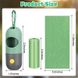 Диспенсер для пакетов с фонариком Dog Poop Bag Holder with Flash Light (1 рулон пакетов в комплекте), Зелёный