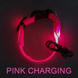 Нейлоновий світлодіодний нашийник для собак Derby, що перезаряджається через USB, Рожевий, X-Large