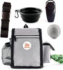 Набор Glifmeey Grey для выгула и дрессировки собак: сумка, миска, кликер, мяч