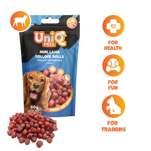 Ласощі для собак UniQ PETS Міні рулети з баранини та тріски UniQ PETS
