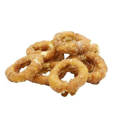 Лакомство для собак UniQ PETS Курица на кольцах из сыромятной кожи 10см 500 г UniQ PETS