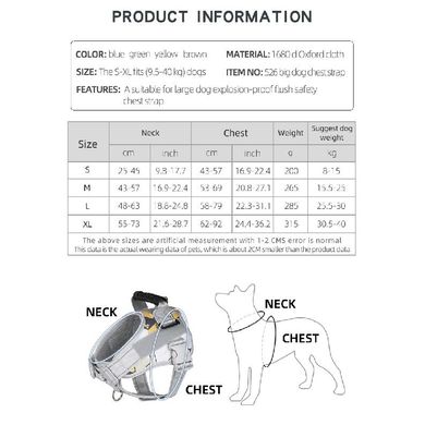 Нагрудна шлея для собак Reflective safety chest harness for pet dogs Derby