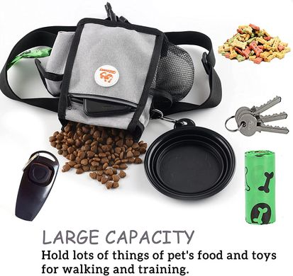 Набір Glifmeey Grey для вигулу і дресирувань собак: сумка, миска, клікер, м'яч