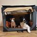 М'яка клітка для собак SENFUL Pet Soft Crate з флісовим килимком та чохлом, сіро-бежева, 3XL, 102х69х69 см