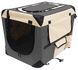 М'яка клітка для собак SENFUL Pet Soft Crate з флісовим килимком та чохлом, сіро-бежева, 3XL, 102х69х69 см