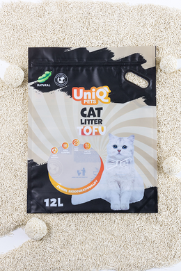 Біорозкладний наповнювач для котячих туалетів UNIQ PETS CAT LITTER TOFU natural  UniQ PETS