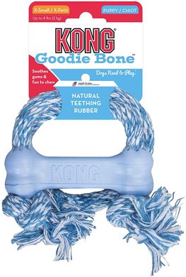 Жевательная кость для щенков KONG Puppy Goodie Bone с веревкой KONG