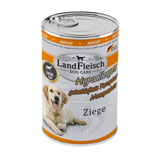 Гипоаллергенные безглютеновые консервы для собак Landfleisch Dog Hypoallergen Ziege с козьим мясом и пребиотиком LandFleisch