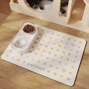 Коврик под миску для котов Derby Happy Paws Feeding Mat, White Petmat Derby