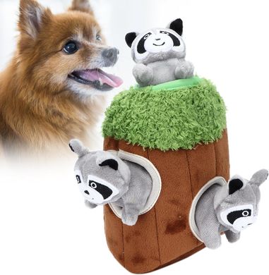 Іграшка-пазл "Гра у хованки з єнотами" для собак та для цуценят маленьких та середніх собак Derby