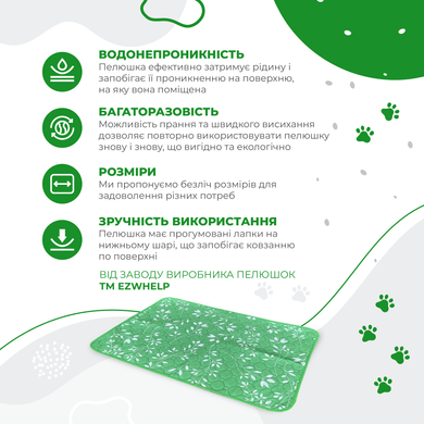 Багаторазова пелюшка для собак Green Leaf (від виробника ТМ EZWhelp) EZwhelp