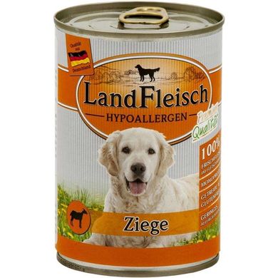 Гипоаллергенные безглютеновые консервы для собак Landfleisch Dog Hypoallergen Ziege с козьим мясом и пребиотиком LandFleisch