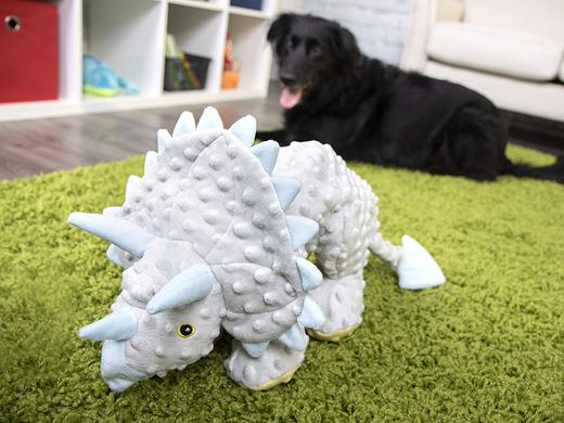 М`яка іграшка для собак goDog Dinos Frills с пищалкой, 27 см goDog
