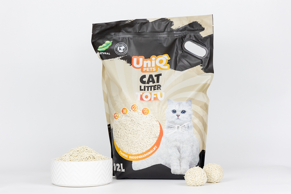 Біорозкладний наповнювач для котячих туалетів UNIQ PETS CAT LITTER TOFU natural  UniQ PETS