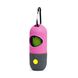 Диспенсер для пакетів з ліхтариком Dog Poop Bag Holder with Flash Light (1 рулон пакетів в комплекті), Рожевий