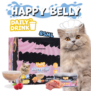 Влажный корм для кошек UNIQ PETS DAILY DRINK HAPPY BELLY (измельченное куриное мясо, тунец и малина) UniQ PETS