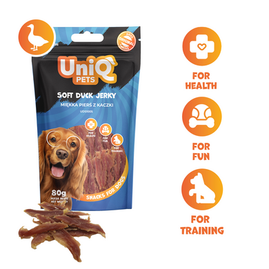Лакомство для собак UniQ PETS Мягкое вяленое утиное мясо UniQ PETS