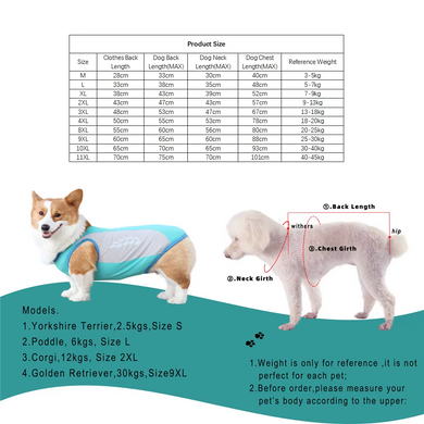 Дихаючий літній сонцезахисний одяг для собак Derby Breathable Summer Sun-protective Dog Clothing, Turquoise/Grey Derby