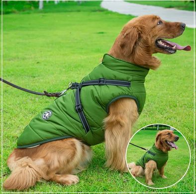 Світловідбиваюча зимова куртка для собак Army Green Derby