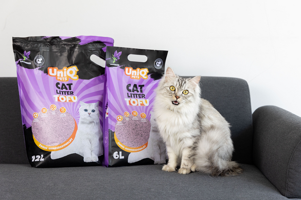 Біорозкладний наповнювач для котячих туалетів UNIQ PETS CAT LITTER TOFU lavender UniQ PETS